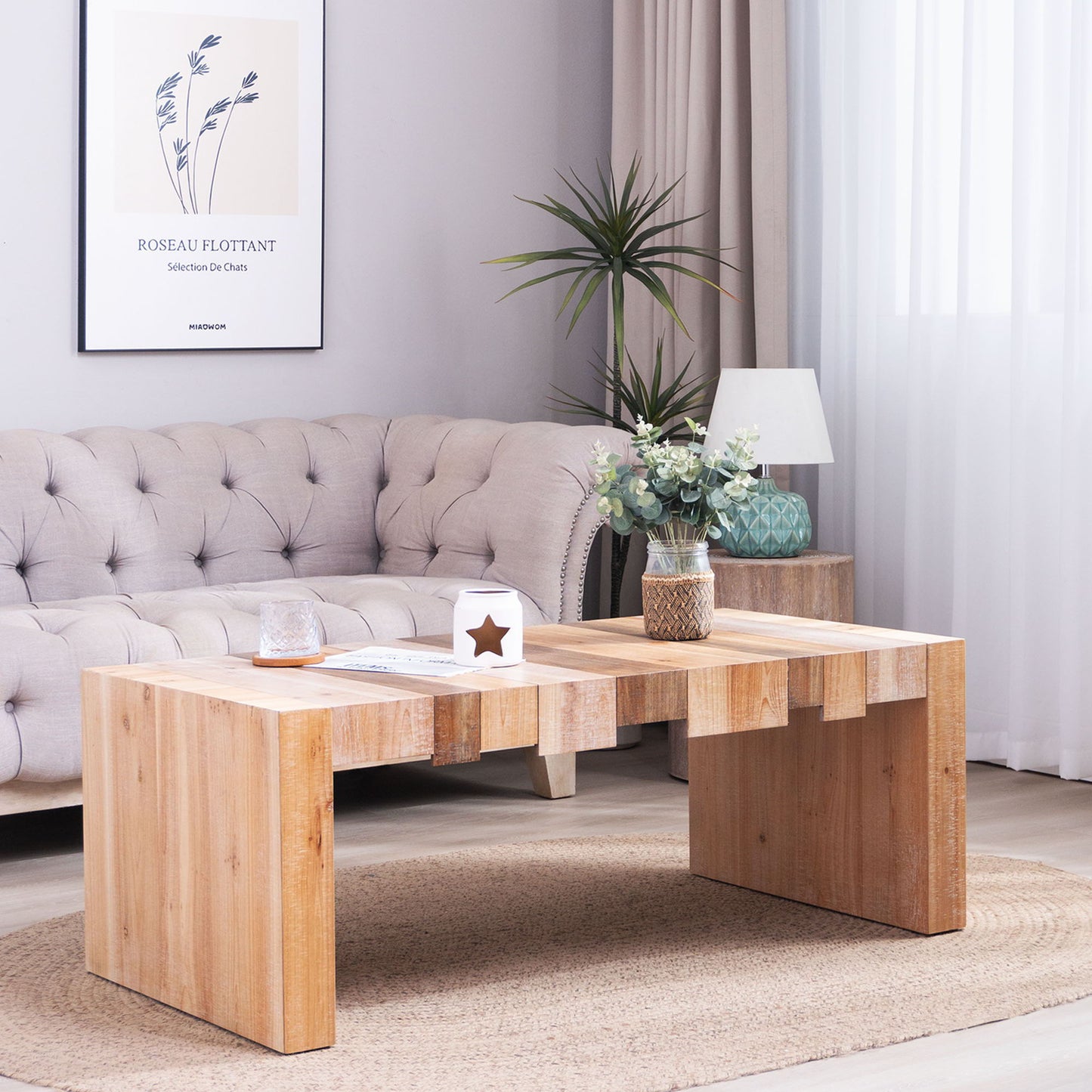 Modern Rustic Table With Sculpted Block Design Home Essentials