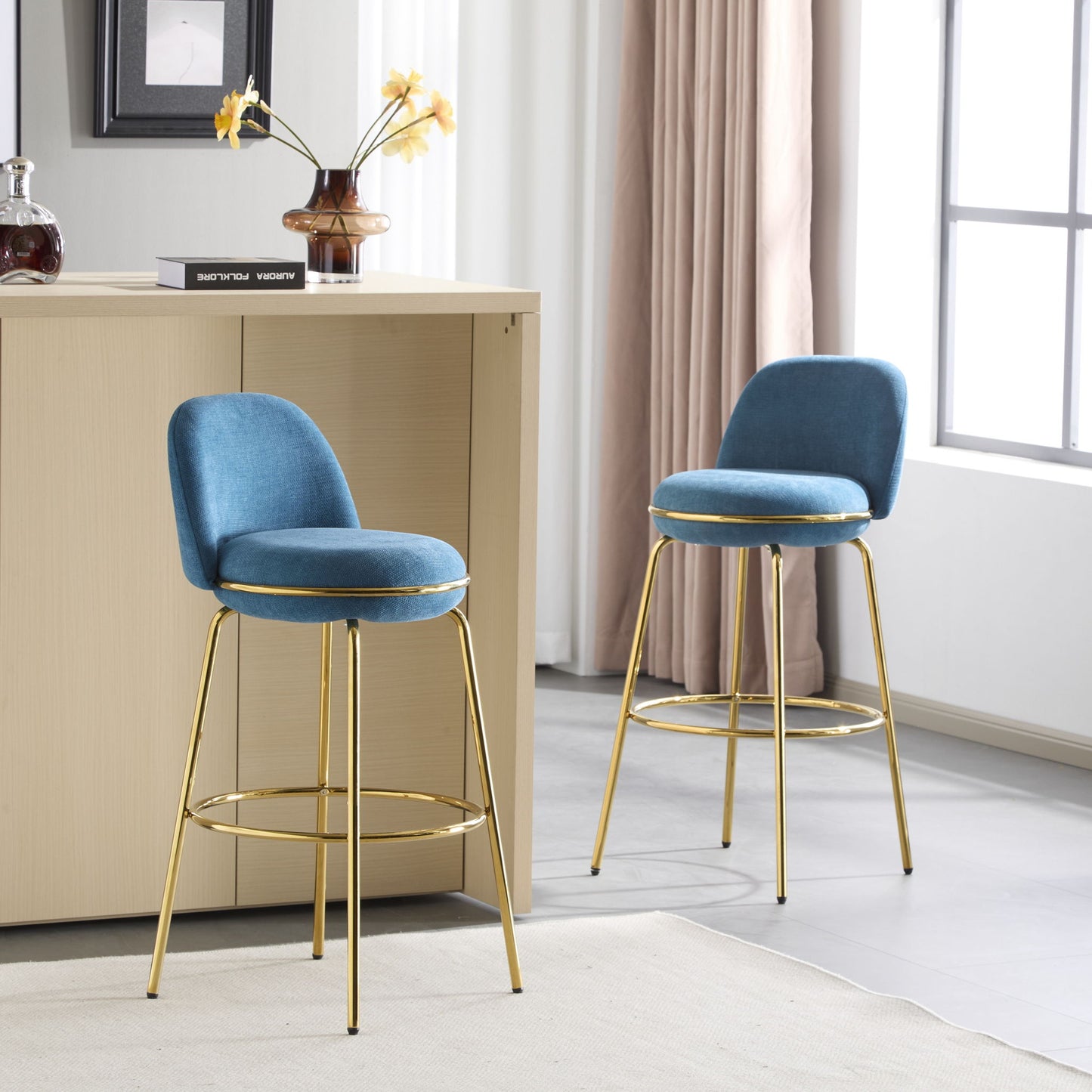Rio Claro - Indoor Upholstered Barstool (Set of 2) Noble House