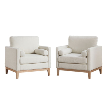 Wide Modern Performance Accent Chair With Natural Legs Home Essentials