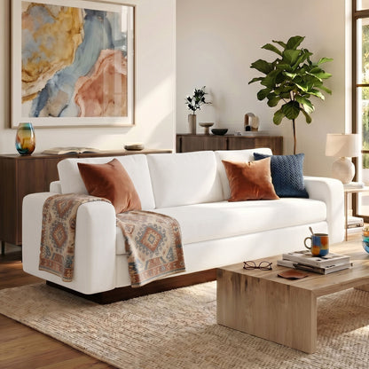Modern 3 Seater Sofa, Living Room Couch Noble House
