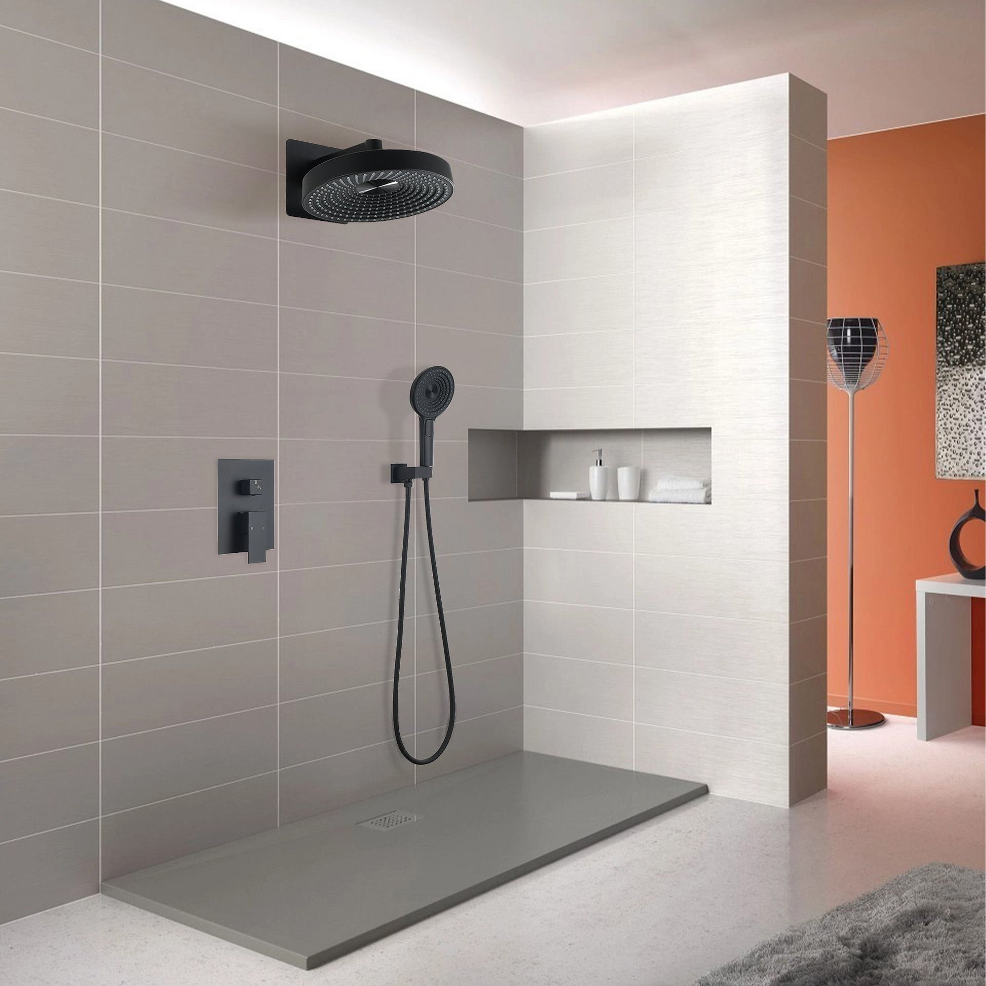 Concealed Shower System 2 Function Set With Control Valve - Matte Black Daily Nest