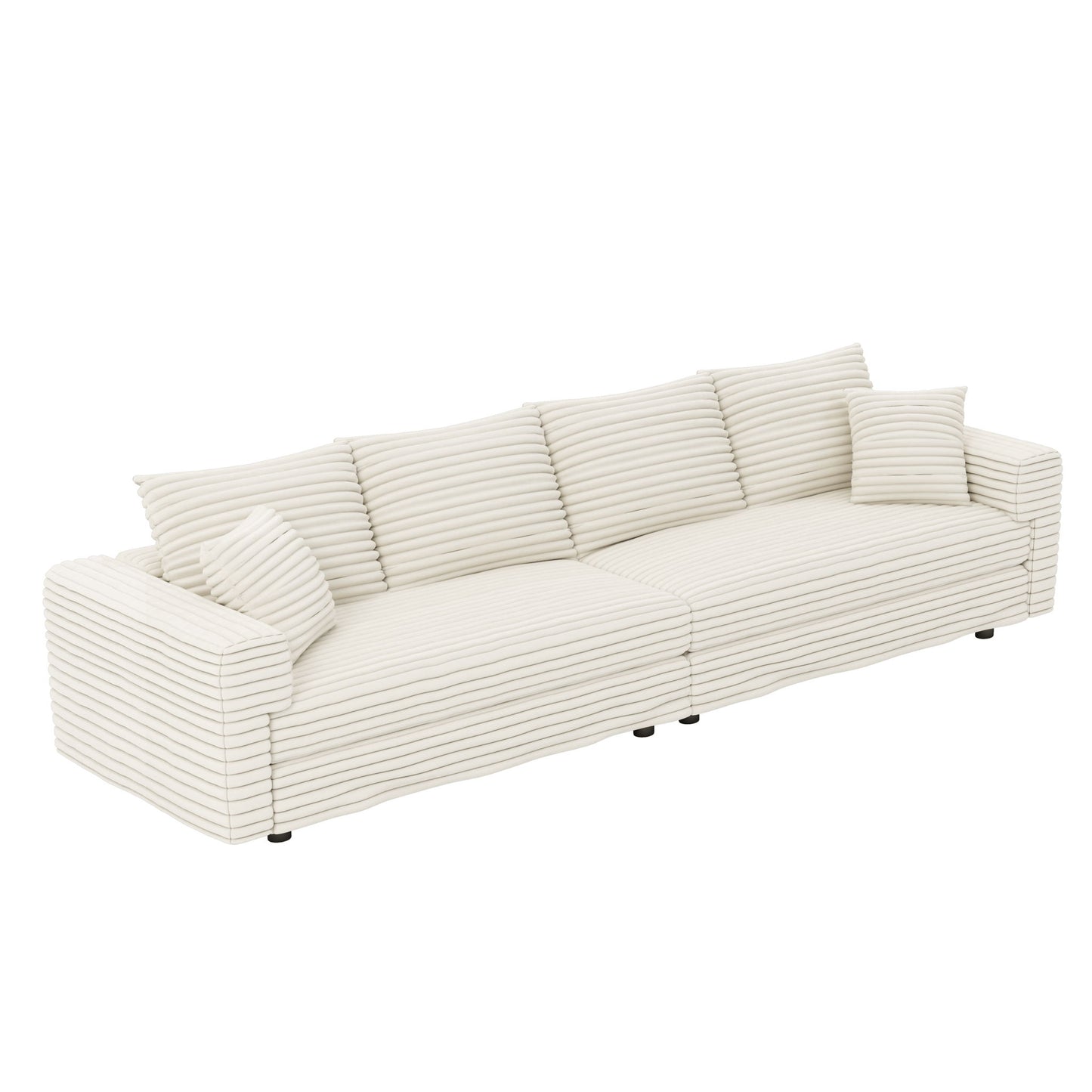 4 Seat Sofa, Modern Comfy Upholstered Sofa Cloud Couch, Deep Seat Couches With Soft Pillows Home Essentials