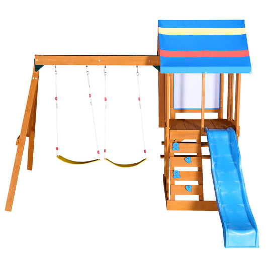 Children's Playset 3 In 1 With Slide, Swings, And Climber Daily Nest