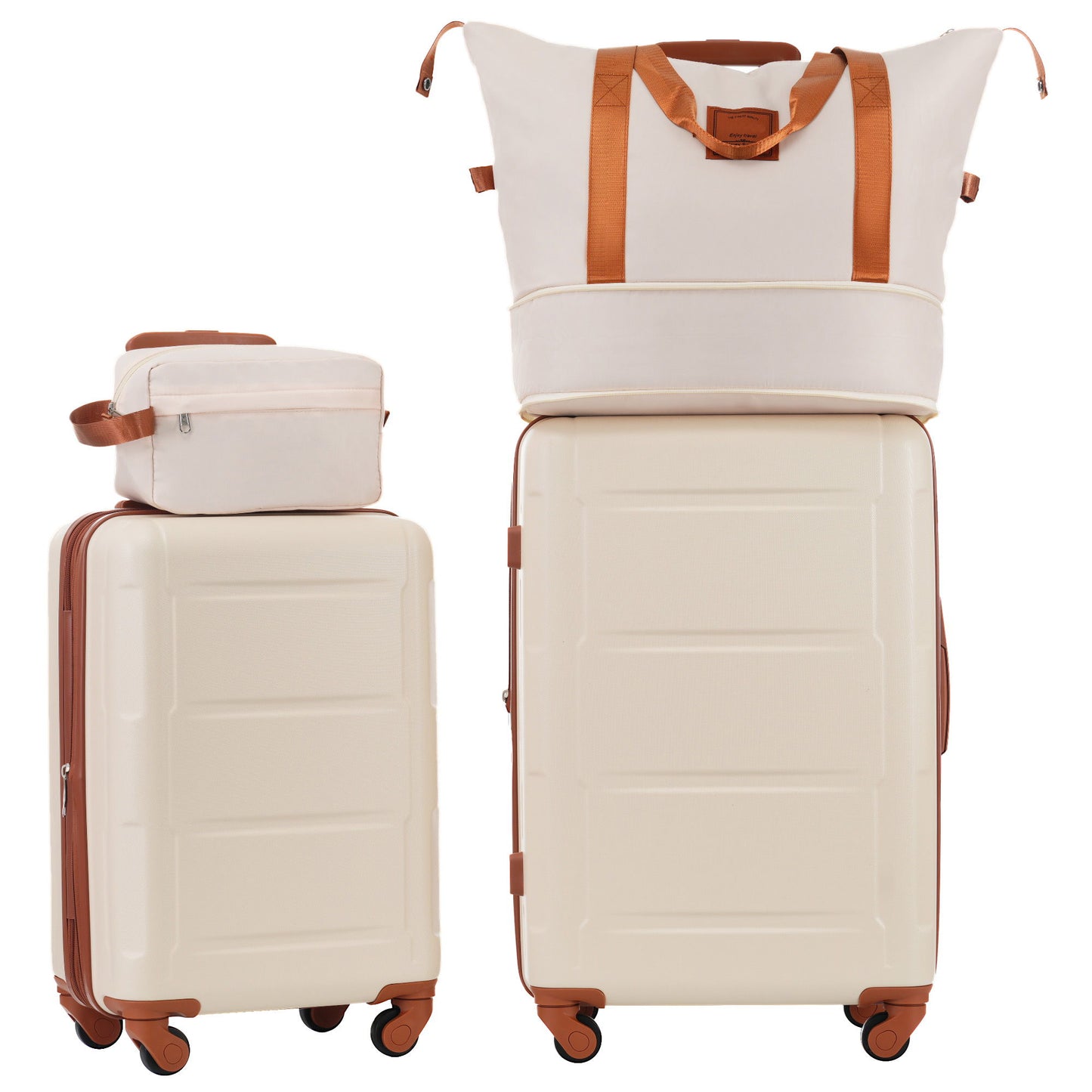 2 Piece Luggage Set With Bags Expanable Spinner Wheels ABS Lightweight Suitcase With Tsa Lock 20" / 24"