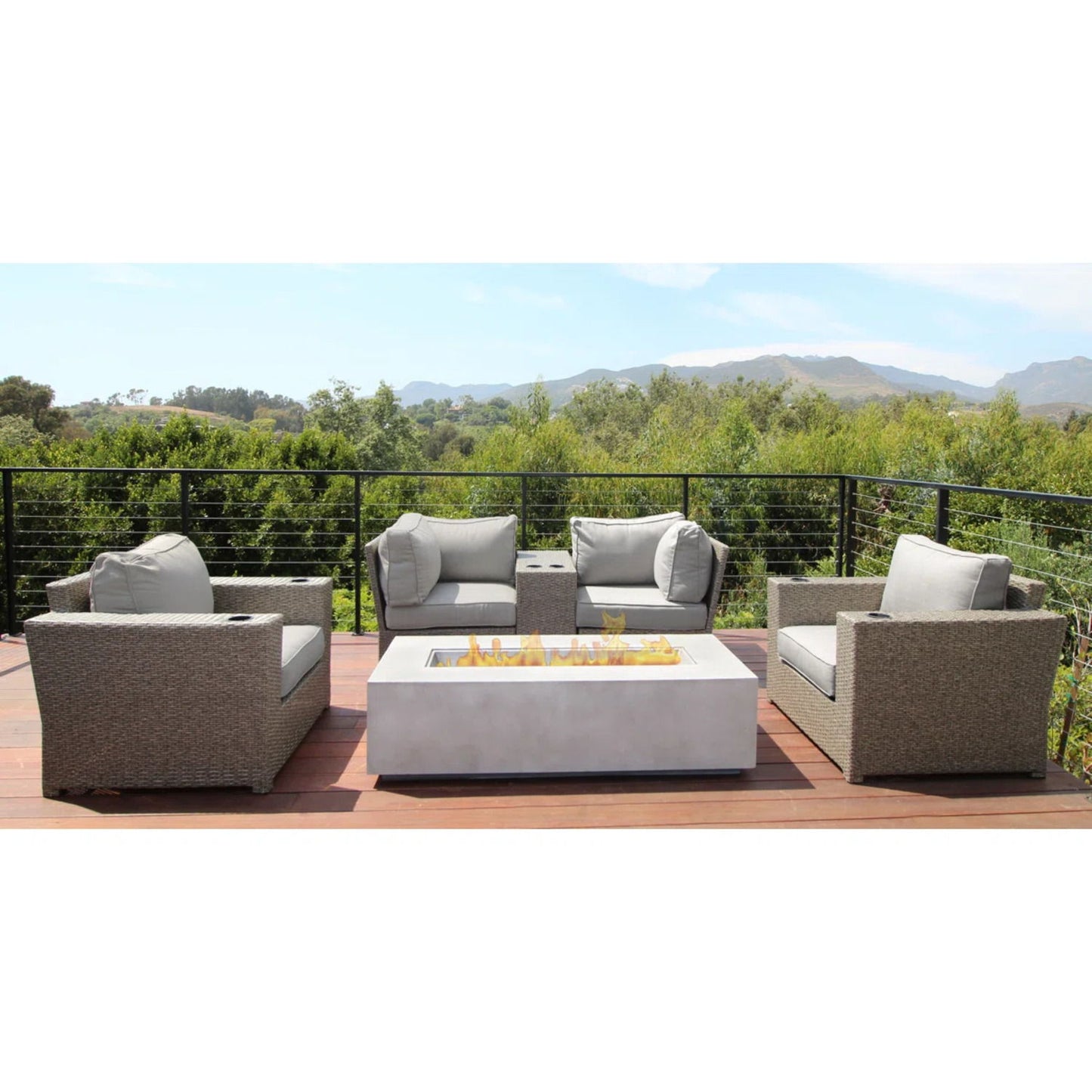 Outdoor Elegance Conversation Set With Fire Pit LSI Patio Furniture
