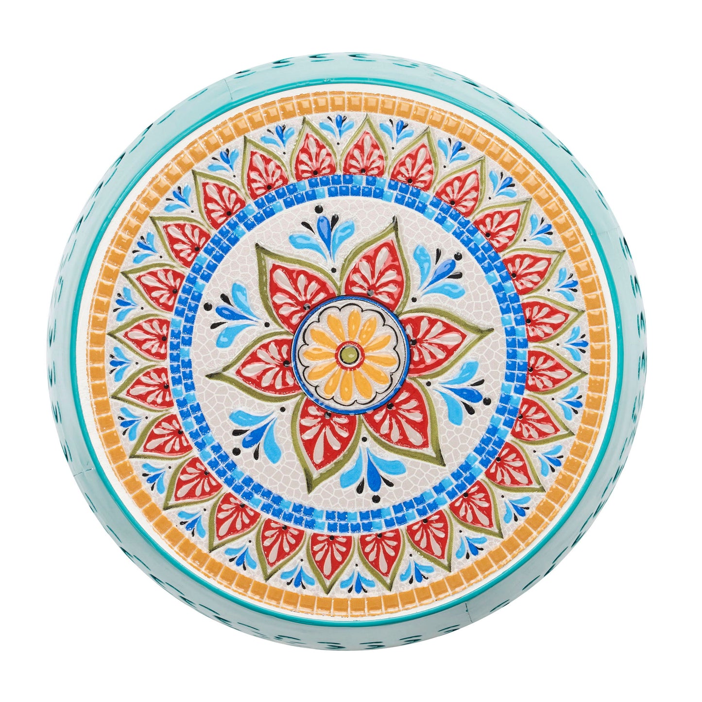 Ruby - Boho Mosaic Side Table With Ceramic Tile Top Noble House