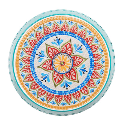 Ruby - Boho Mosaic Side Table With Ceramic Tile Top Noble House
