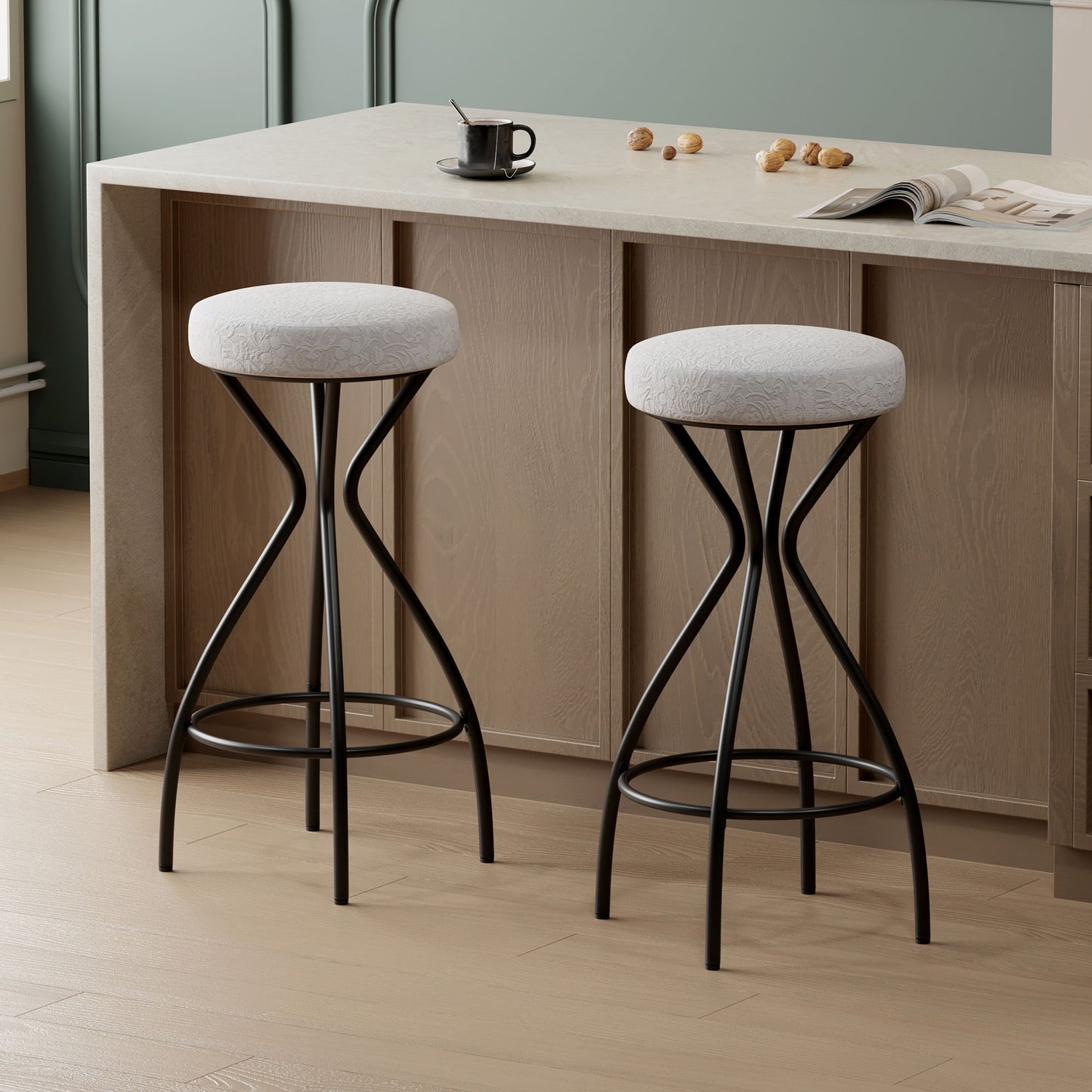 Modern Backless Bar Stools For Kitchen Island (Set of 2) Home Essentials