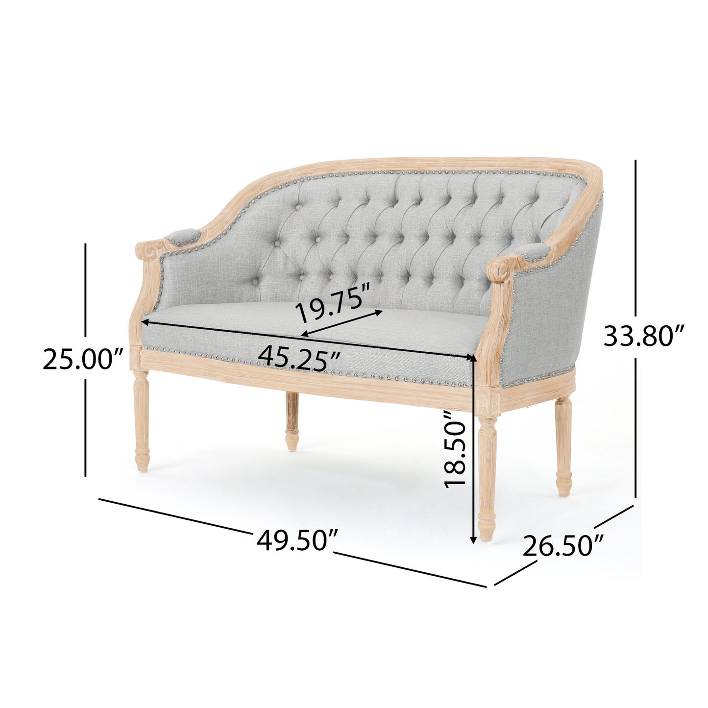 French Country Chesterfield Style Tufted Loveseat Noble House