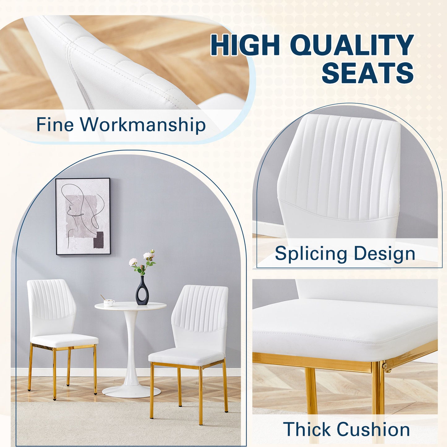 Luxury Simple Chair With Metal Gold Leg Home Essentials