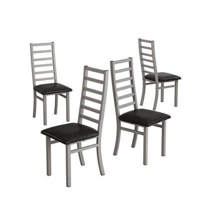 Metal Dining Chairs With Steel Legg, High Back Armless Design Home Essentials