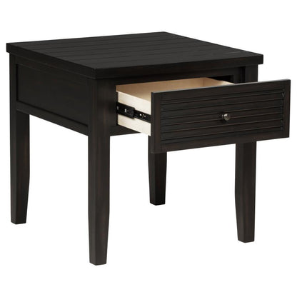 Concord - 1-Drawer Square End Table - Distressed Java Coaster Fine Furniture