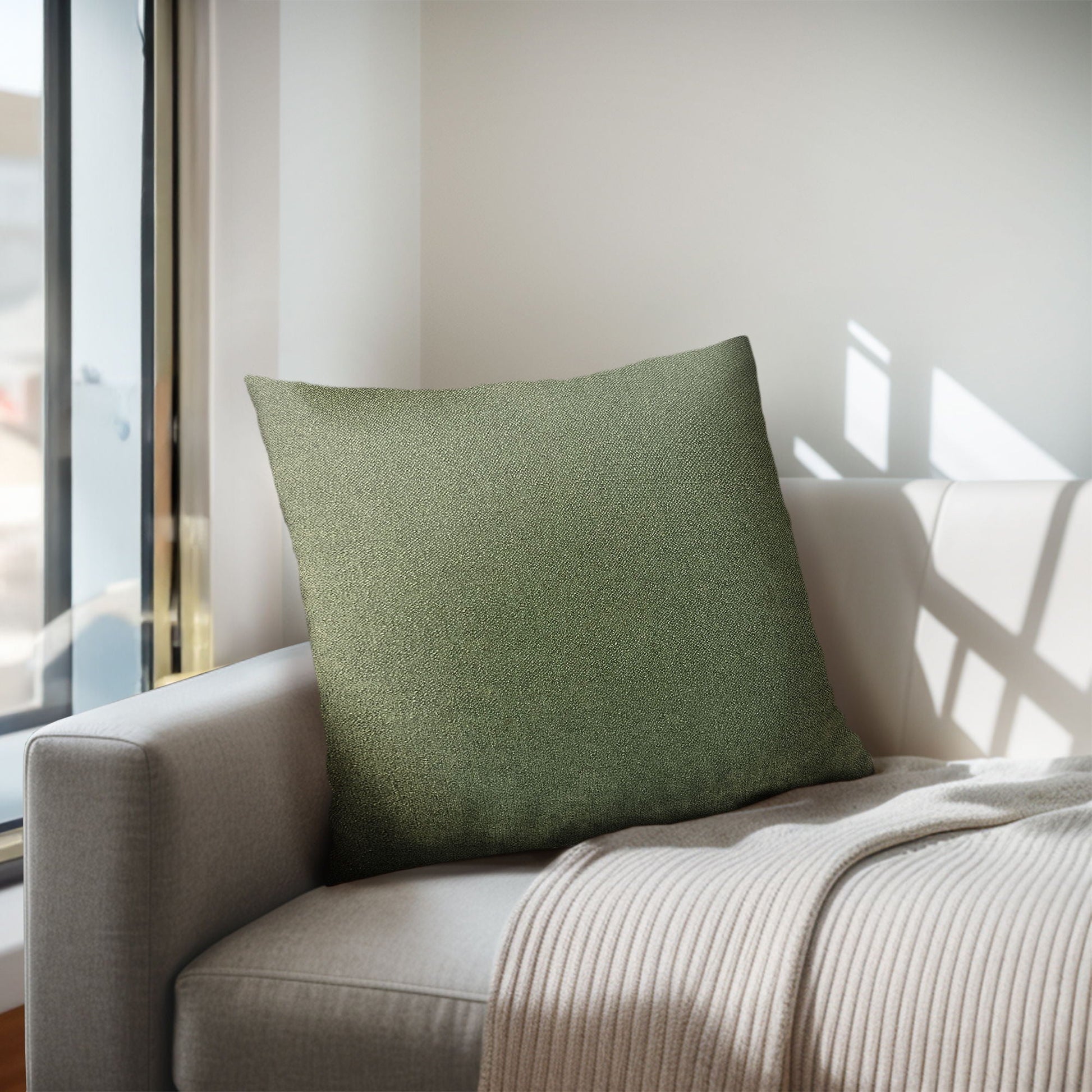 Monte - Solid Square Pillow - Green Chapel Hill