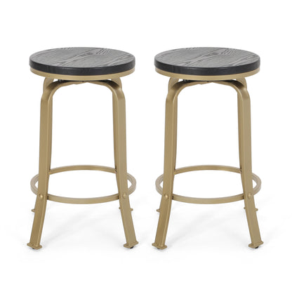 Modern Industrial Counter Stool Set With Swivel Function Noble House
