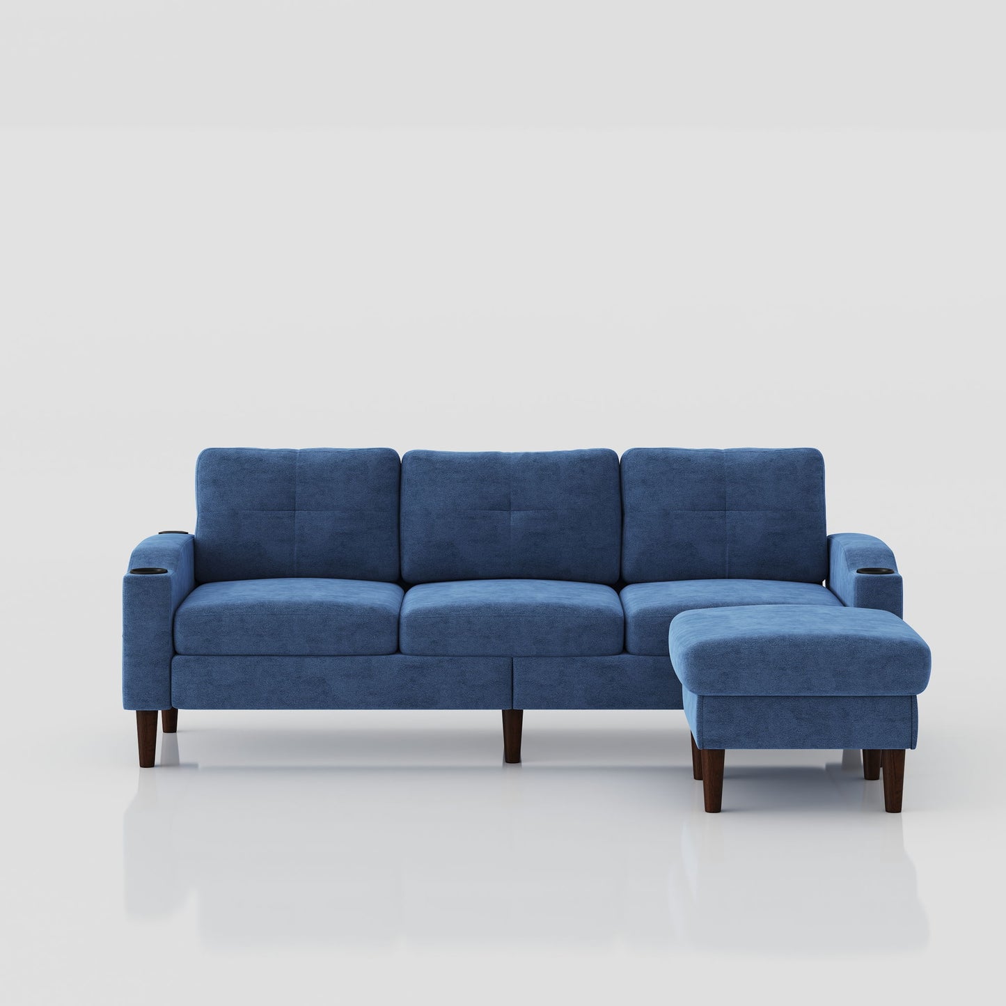 3 Seater Convertible Combination L Shaped Sofa With Footstools With Storage Home Essentials