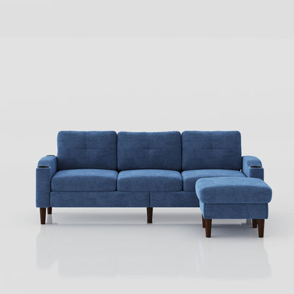 3 Seater Convertible Combination L Shaped Sofa With Footstools With Storage Home Essentials