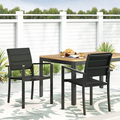 Baird - Outdoor Mesh And Aluminum Dining Chairs - Black Noble House