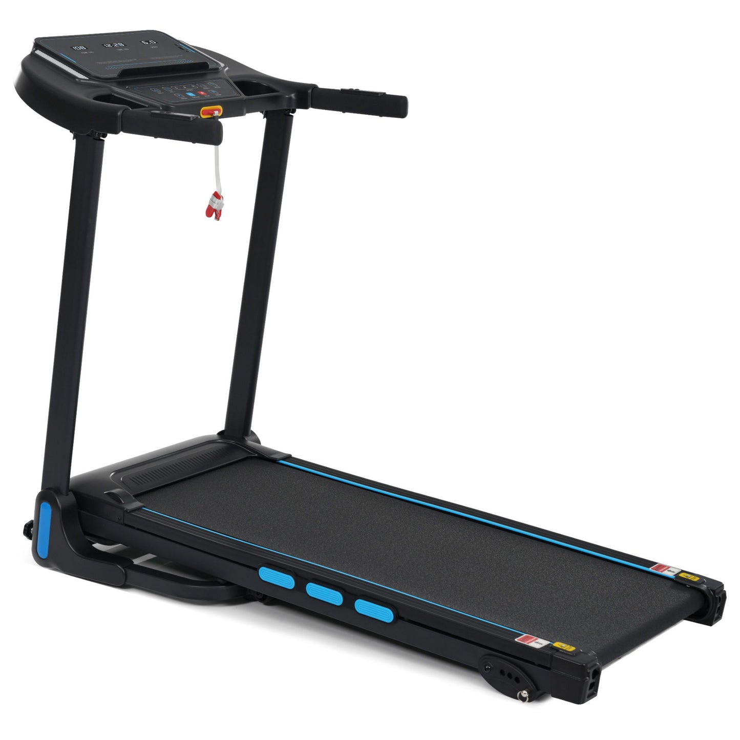 3.5Hp Hydraulic System Auto Foldable Treadmill With Incline, Heart Rate Sensors, Type C & USB Charge, Bluetooth Speaker - Black Daily Nest