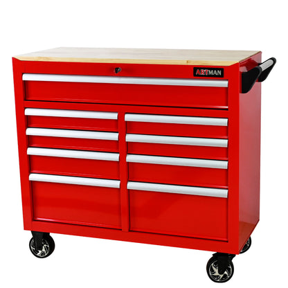 9 Drawer Multifunctional Steel Tool Cart With Wheels And Wooden Top Daily Nest