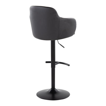 Boyne - Contemporary Adjustable Barstool With Swivel With Rounded T Footrest (Set of 2) Lumi Source