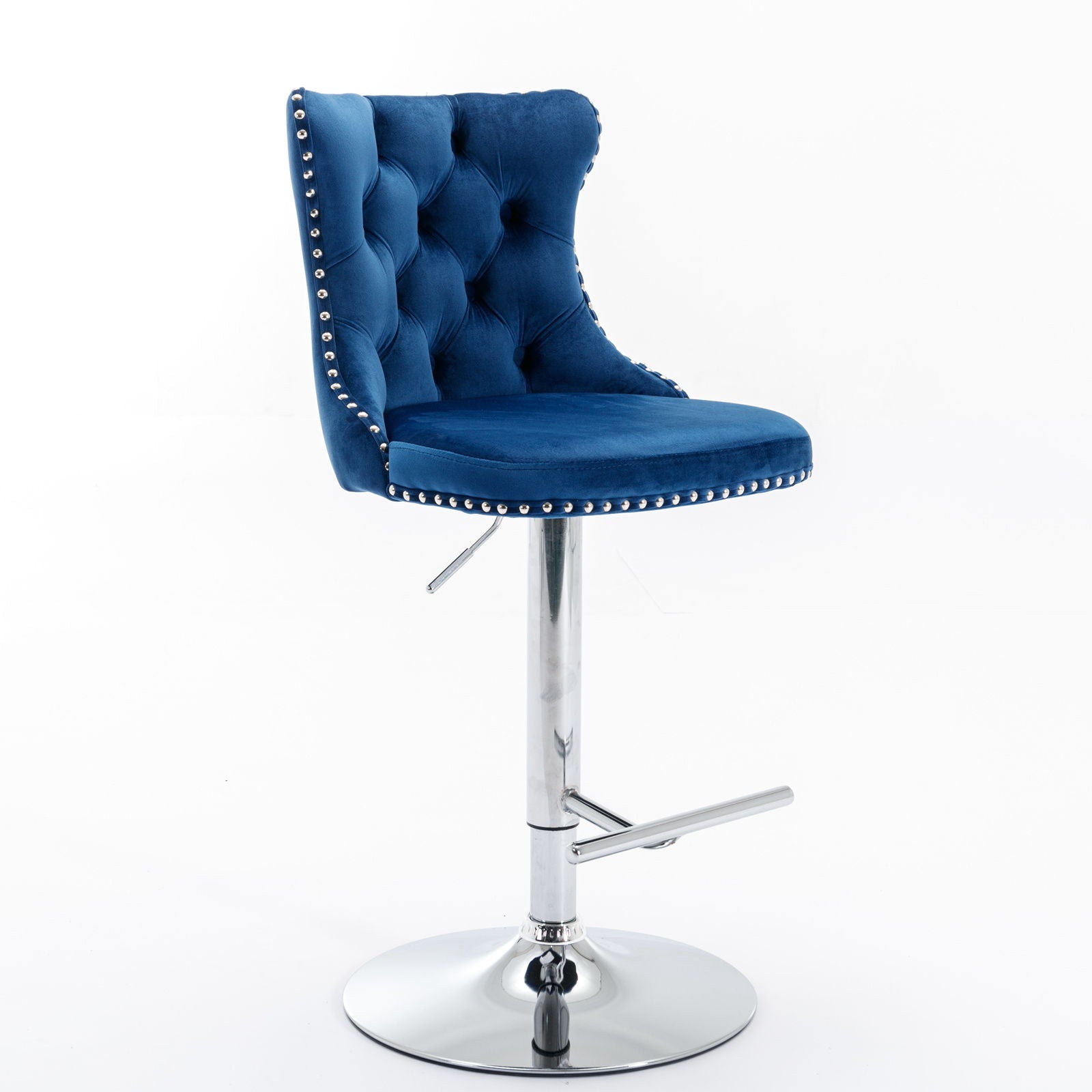 Swivel Velvet Barstools Adjusatble Seat Height From 25-33", Modern Upholstered Chrome Base Bar Stools With Backs Comfortable Tufted For Home Pub And Kitchen Island (Set of 2) Home Essentials