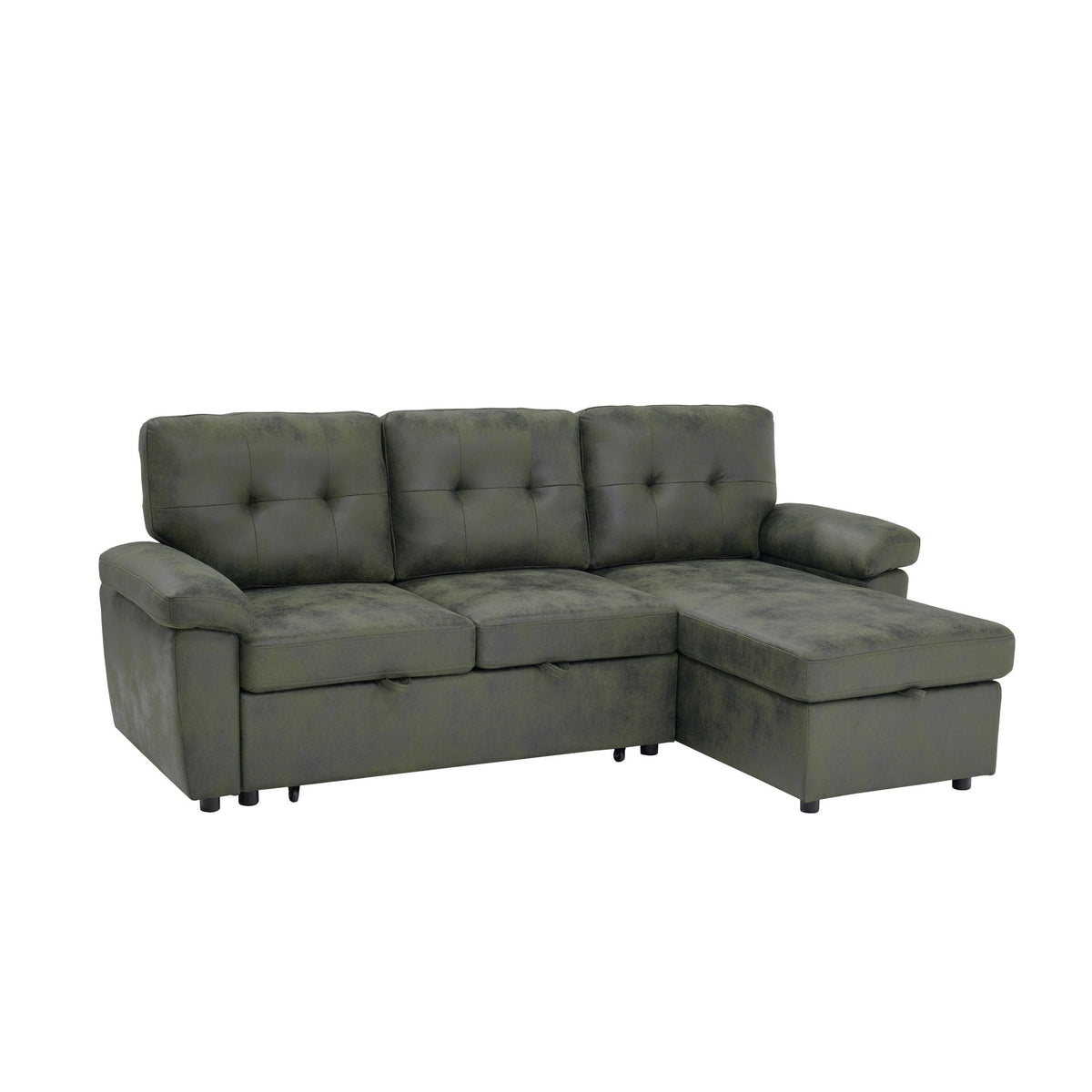 Convertible L - Sectional Sofa Bed With Storage Chaise And Padded Armrests Home Essentials
