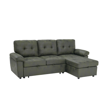 Convertible L - Sectional Sofa Bed With Storage Chaise And Padded Armrests Home Essentials