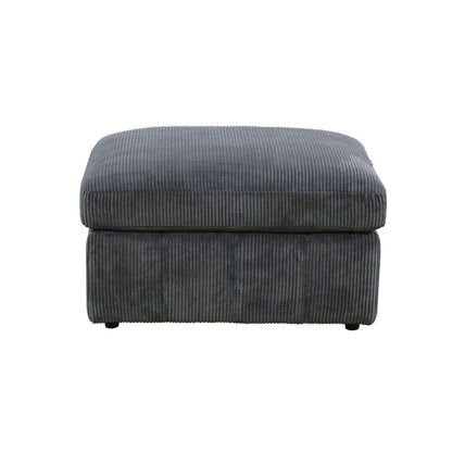 Oversized Ottoman Footrest Extra Seat Living Room - Dark Gray Home Essentials