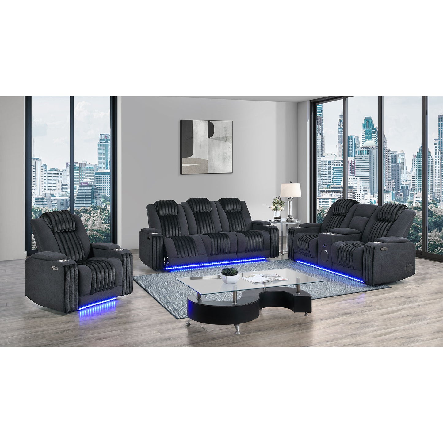 Duran - Power Reclining Set With Power Headrest Global Furniture USA