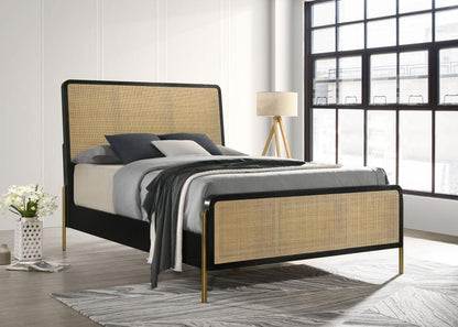 Arini - Rattan Panel Bed CoasterElevations