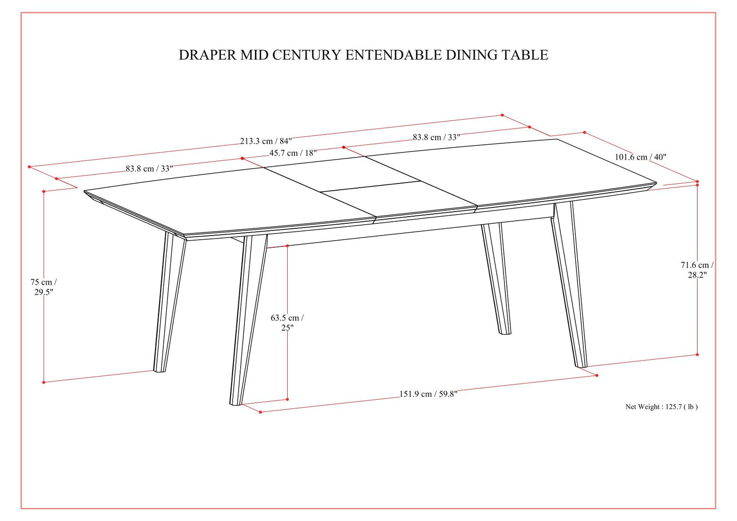 Draper - Rectangular Dining Table Simpli-Home