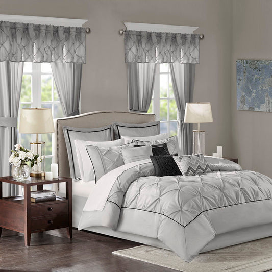 Joella - Queen 24 Piece Room In A Bag - Gray Madison Park Essentials