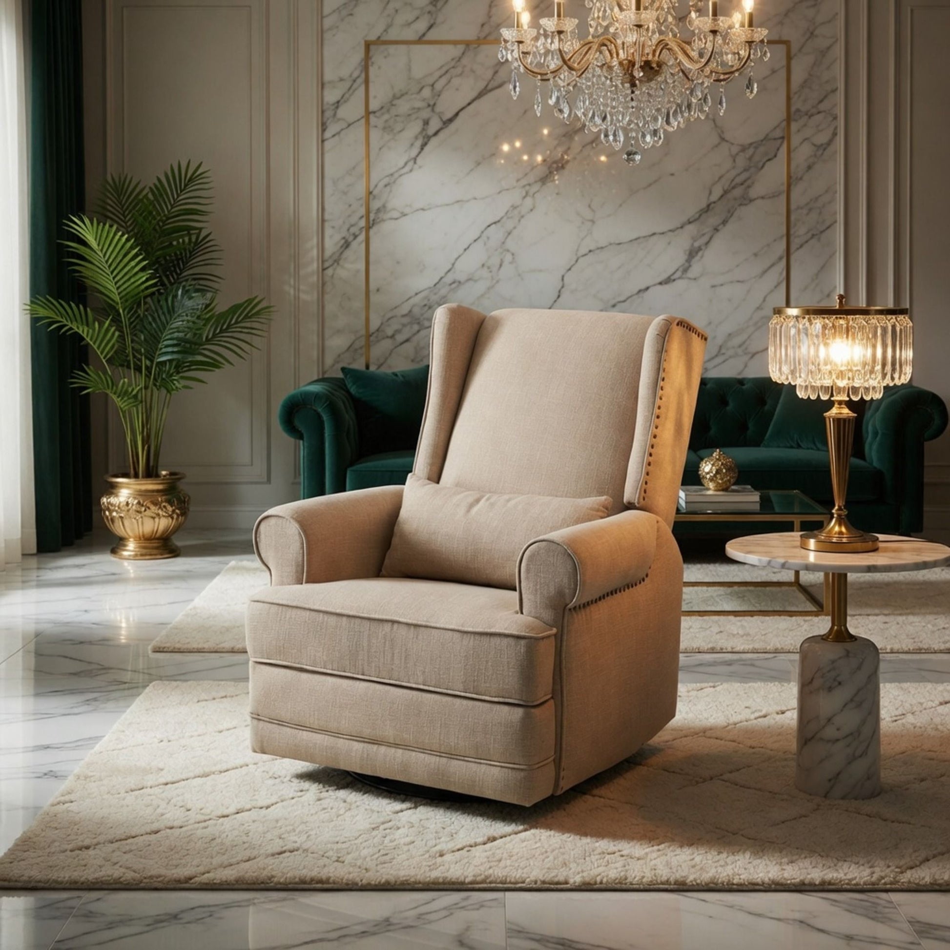 Extra Wide Swivel Recliner Glider Chair With Footrest Home Essentials