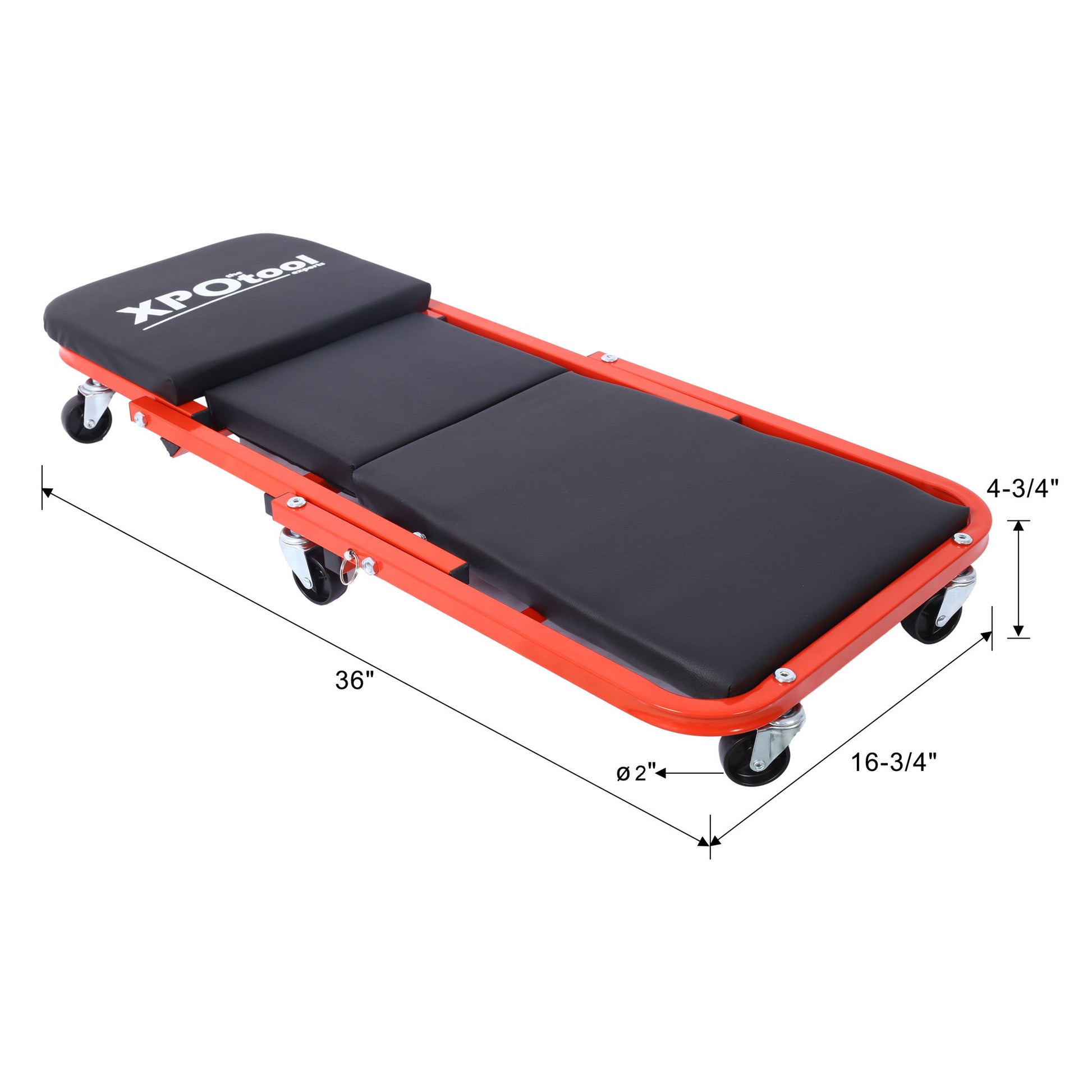 Mechanic Creeper, Z Creeper Seat 2 In 1 Low Profile With 6 Wheels Steel Vinyl - Red Daily Nest