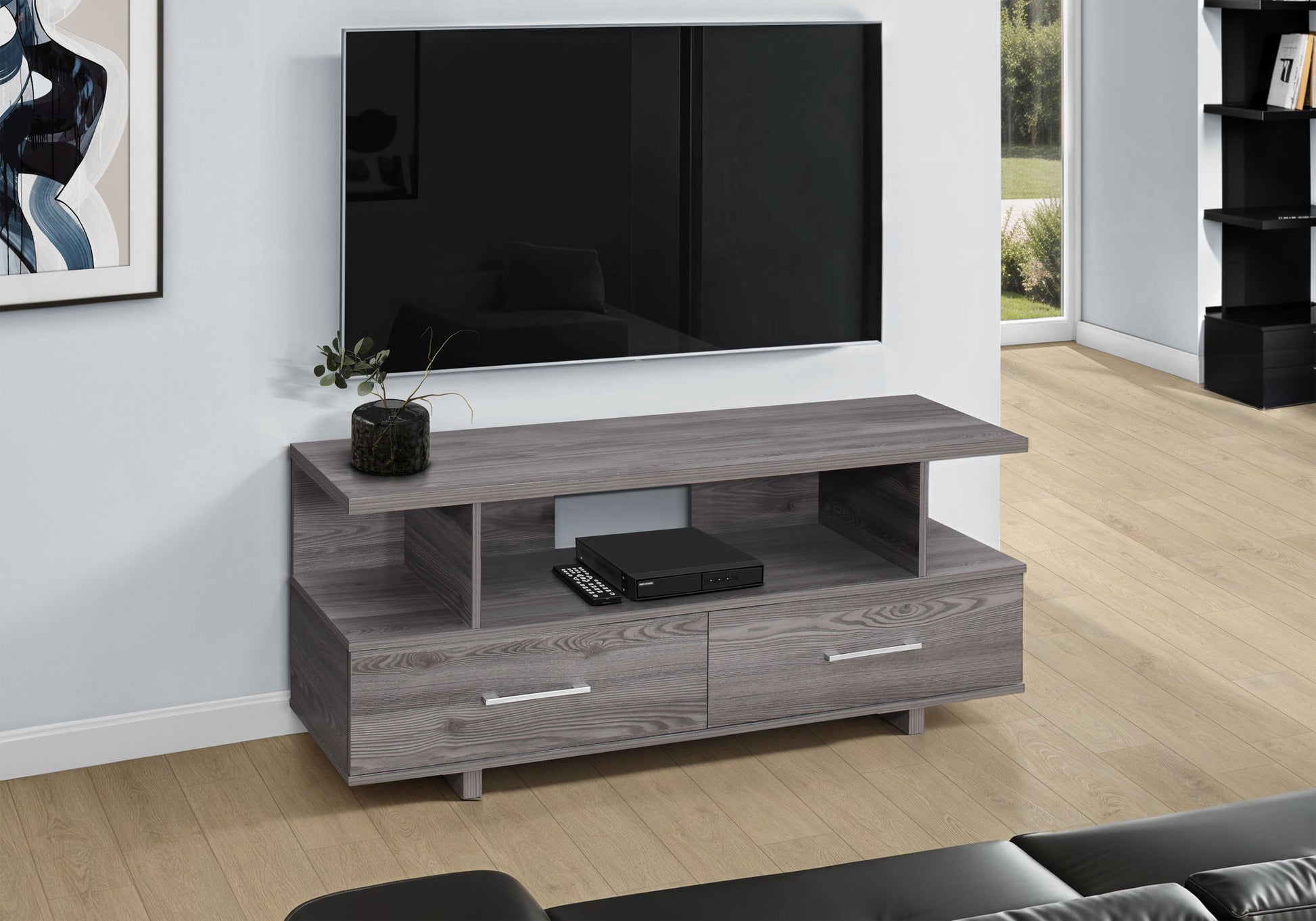 TV Stand, Console, Media Entertainment Center, Storage Cabinet, Elegant Design - Gray 8th Street