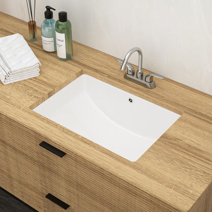 Modern Ceramic Undermount Bathroom Sink With Overflow, High Quality Daily Nest