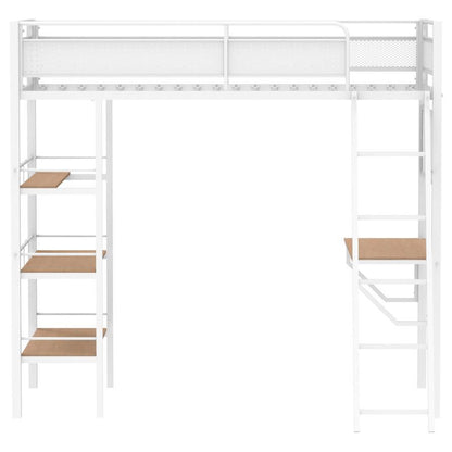 Campus - 3-Shelf Metal Twin Workstation Loft Bed Coaster Fine Furniture