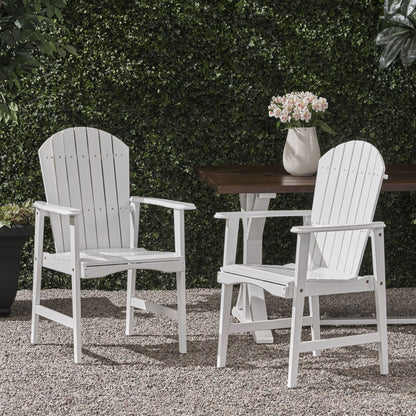 Outdoor Weather Resistant Acacia Wood Adirondack Dining Chairs (Set of 2) Noble House