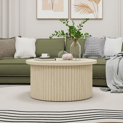 Coffee Table, Round Coffee Table, Modern Side Tables Accent End Table For Living Room, Apartment - Natural Home Essentials