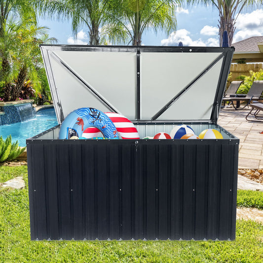 Metal Storage Box Store Large Out Door Use - Black Home Essentials