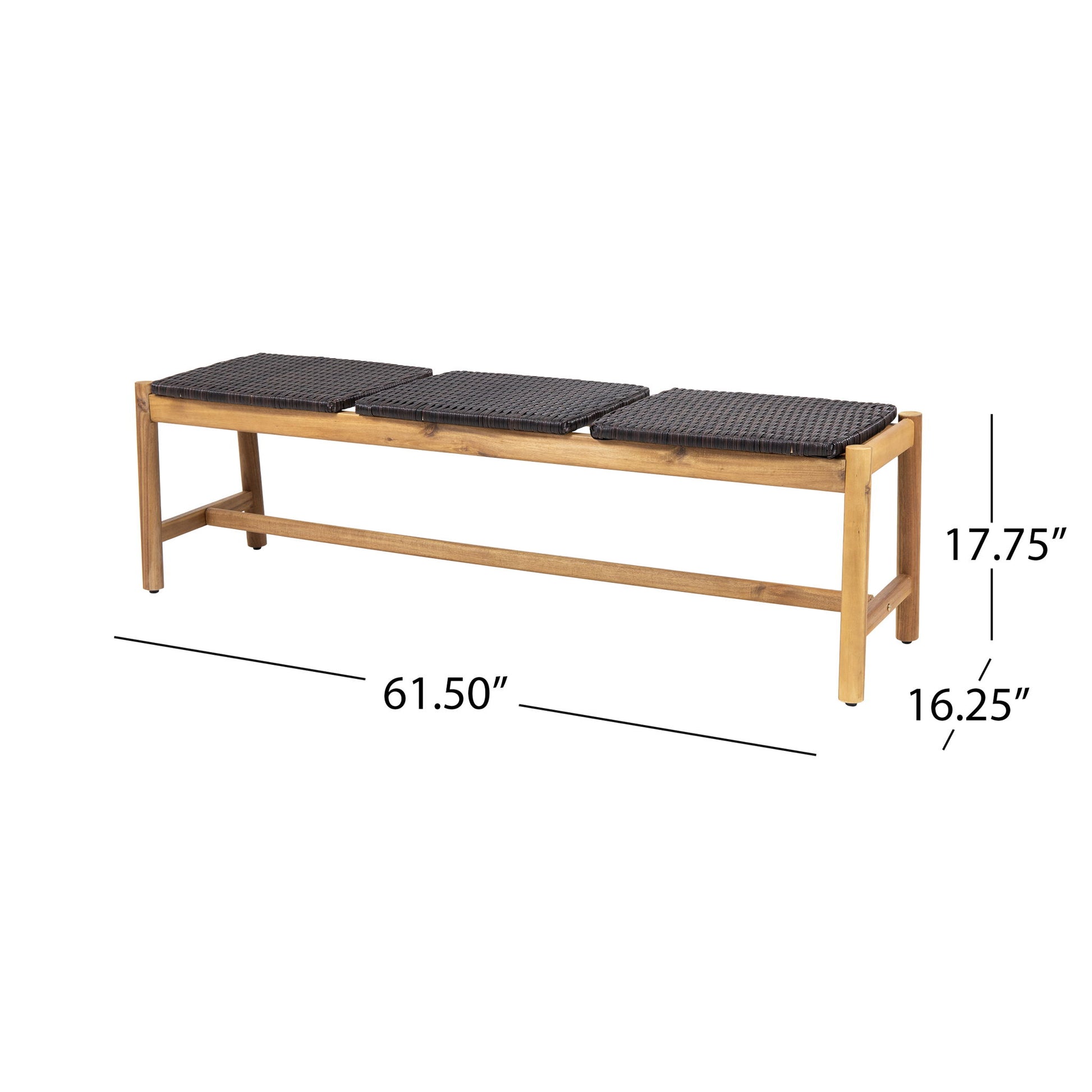 Cambria - Rustic 3 Seater Bench - Teak Noble House