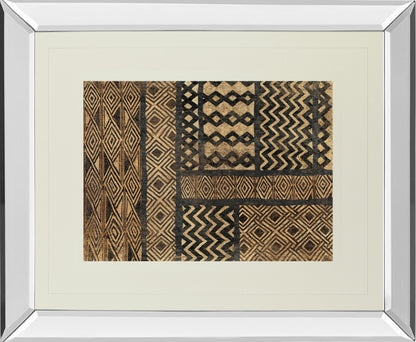 Kuba Abstract By Sue Schlabach - Mirror Framed Print Wall Art - Dark Brown