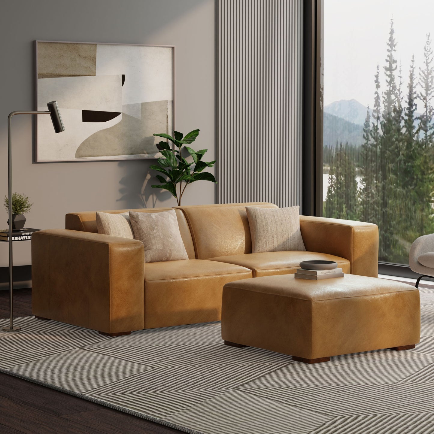 Rex - Handcrafted Sectional Sofa And Ottoman Simpli-Home