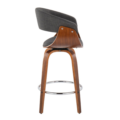 Vintage Mod - Mid Century Modern Fixed Height Counter Stool With Swivel With Round Footrest (Set of 2) Lumi Source