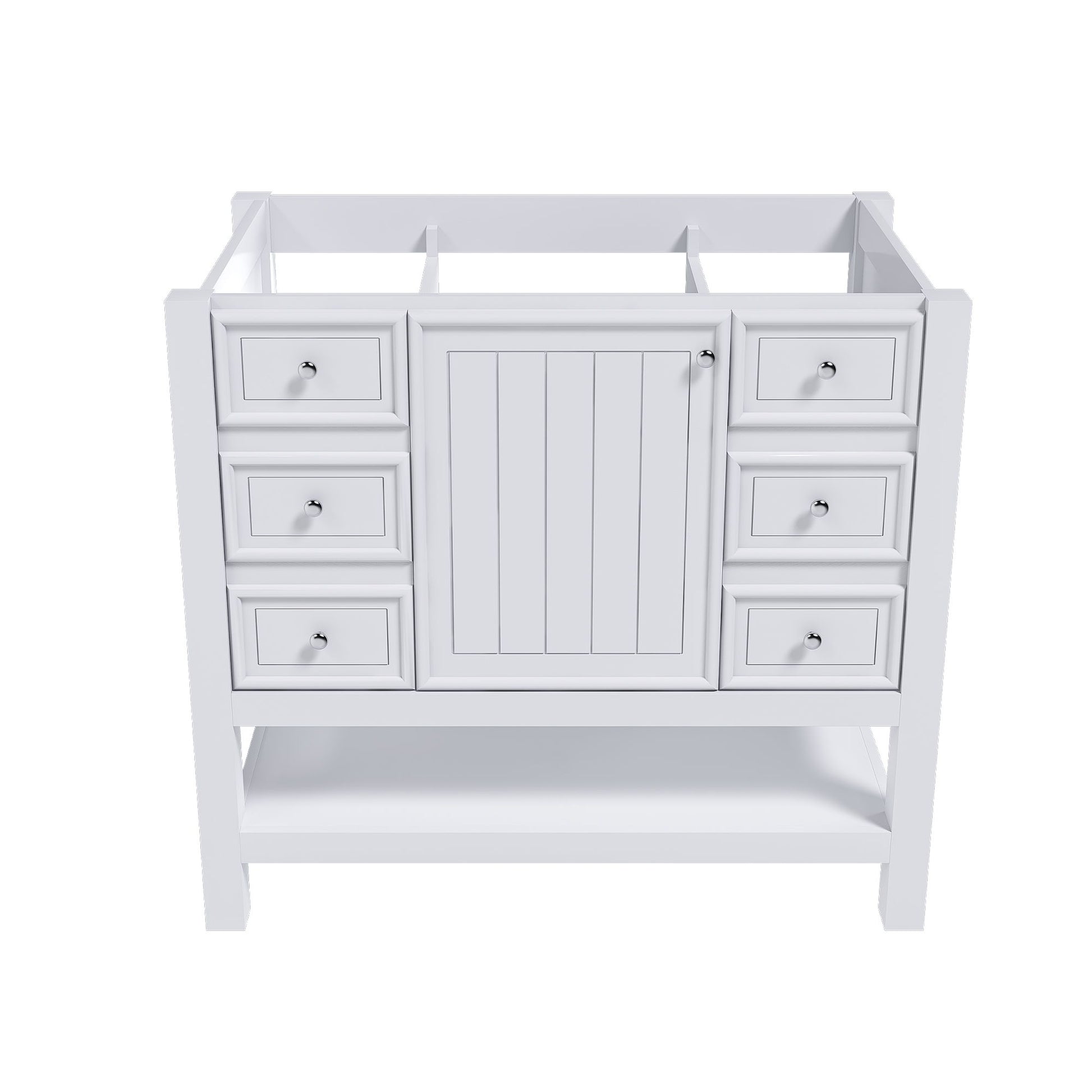 36" Bathroom Vanity With 1 Cabinet And 3 Drawers 1, Storage Solution - White Home Essentials