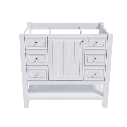 36" Bathroom Vanity With 1 Cabinet And 3 Drawers 1, Storage Solution - White Home Essentials