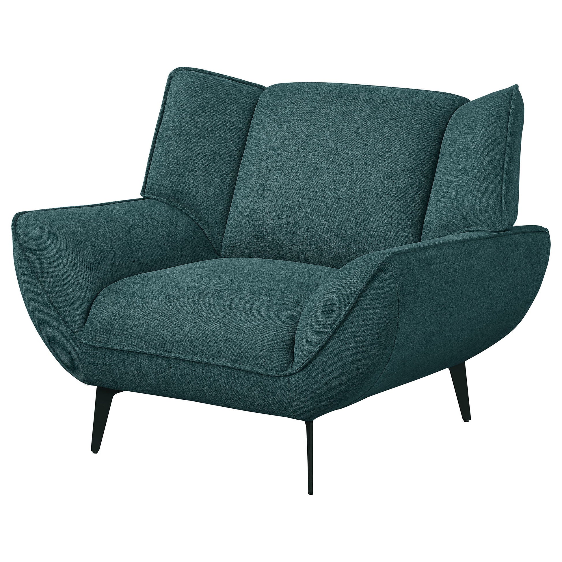 Grenada - Upholstered Flared Arm Accent Chair - Teal Blue Furniture Max