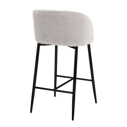 Fran - Pleated Waves Contemporary Fixed Height Counter Stool (Set of 2) Lumi Source