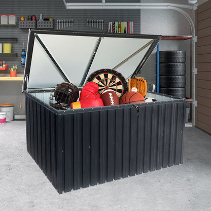 Metal Storage Box Store Large Out Door Use - Black Home Essentials