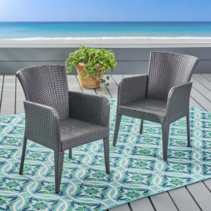 Anaya - Outdoor Wicker Dining Armchair (Set of 2) Noble House